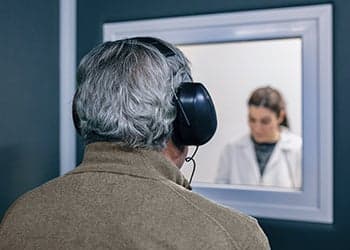 Man getting his hearing checked