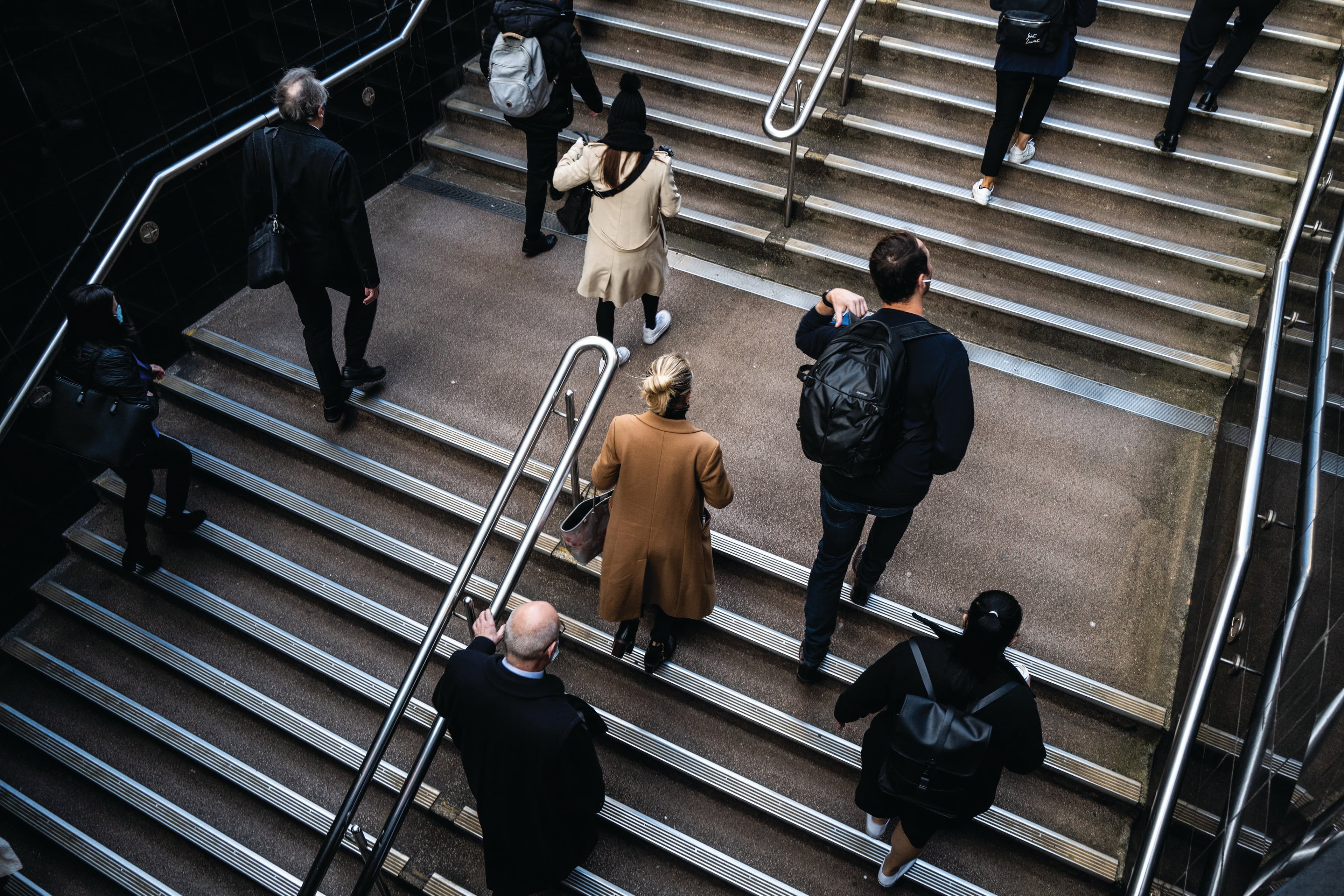 People in transit to workplaces. RT Health Insurance
